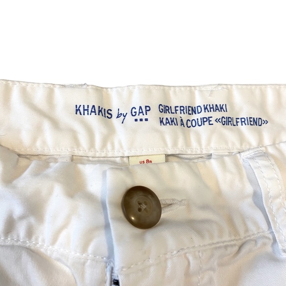 GAP Girlfriend Khaki Mid-Rise Pants Optic White Size 8 Regular - Picture 4 of 4